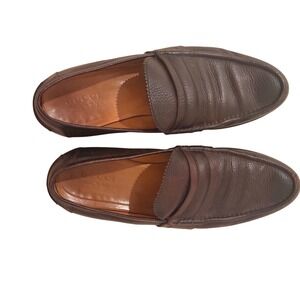 Mens Brown Leather Gucci Loafer Shoes Made in Italy Size 9.5